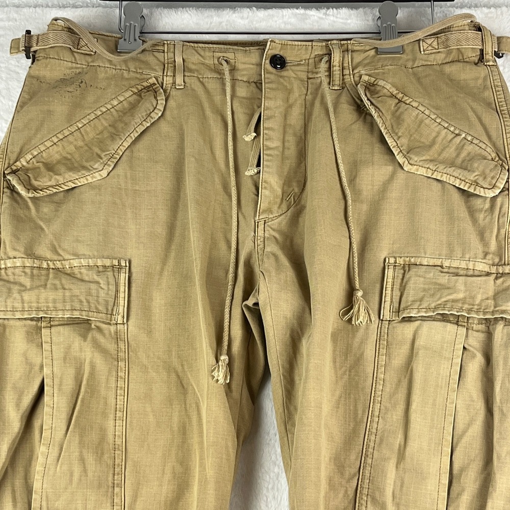 Vintage Polo Ralph Lauren Surplus Fit Military Cargo Pants Mens 32x32 Tan - Picture 3 of 16